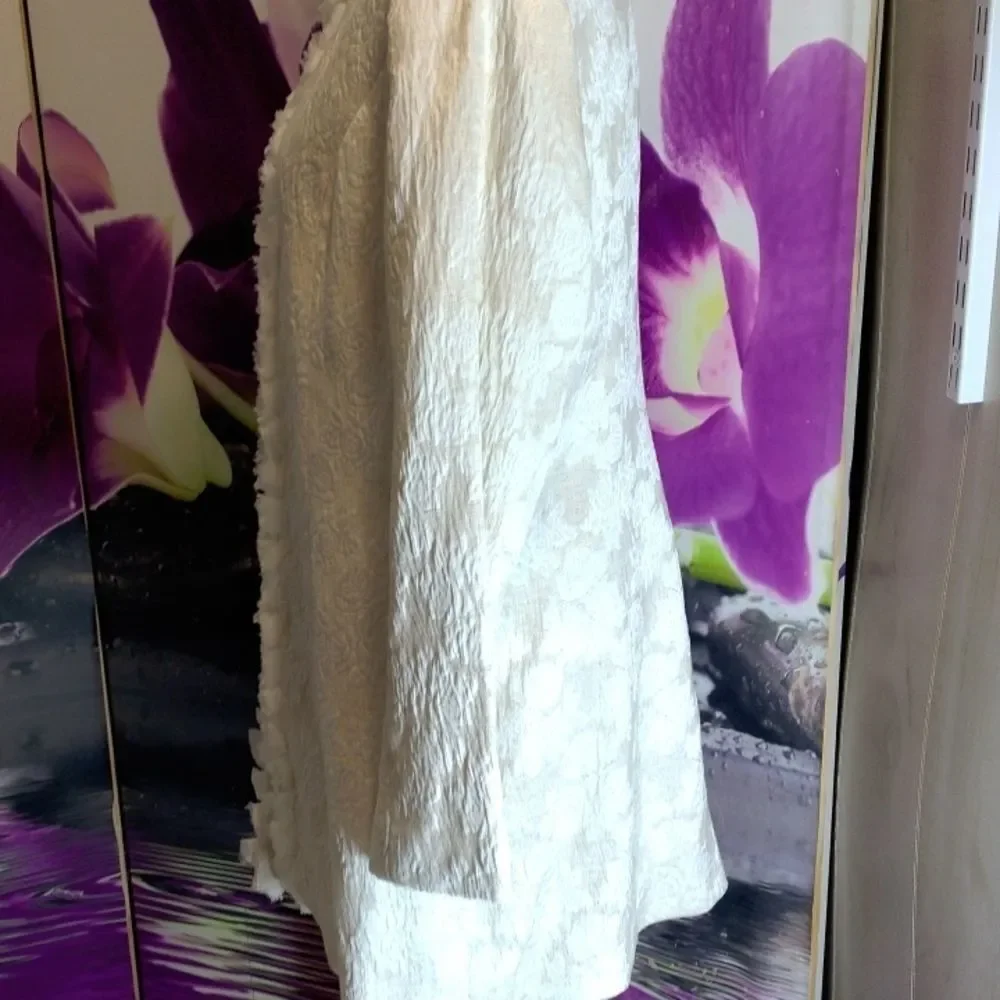 Lena Gabrielle White Long Formal Jacket with Embellishments. Stunning!!